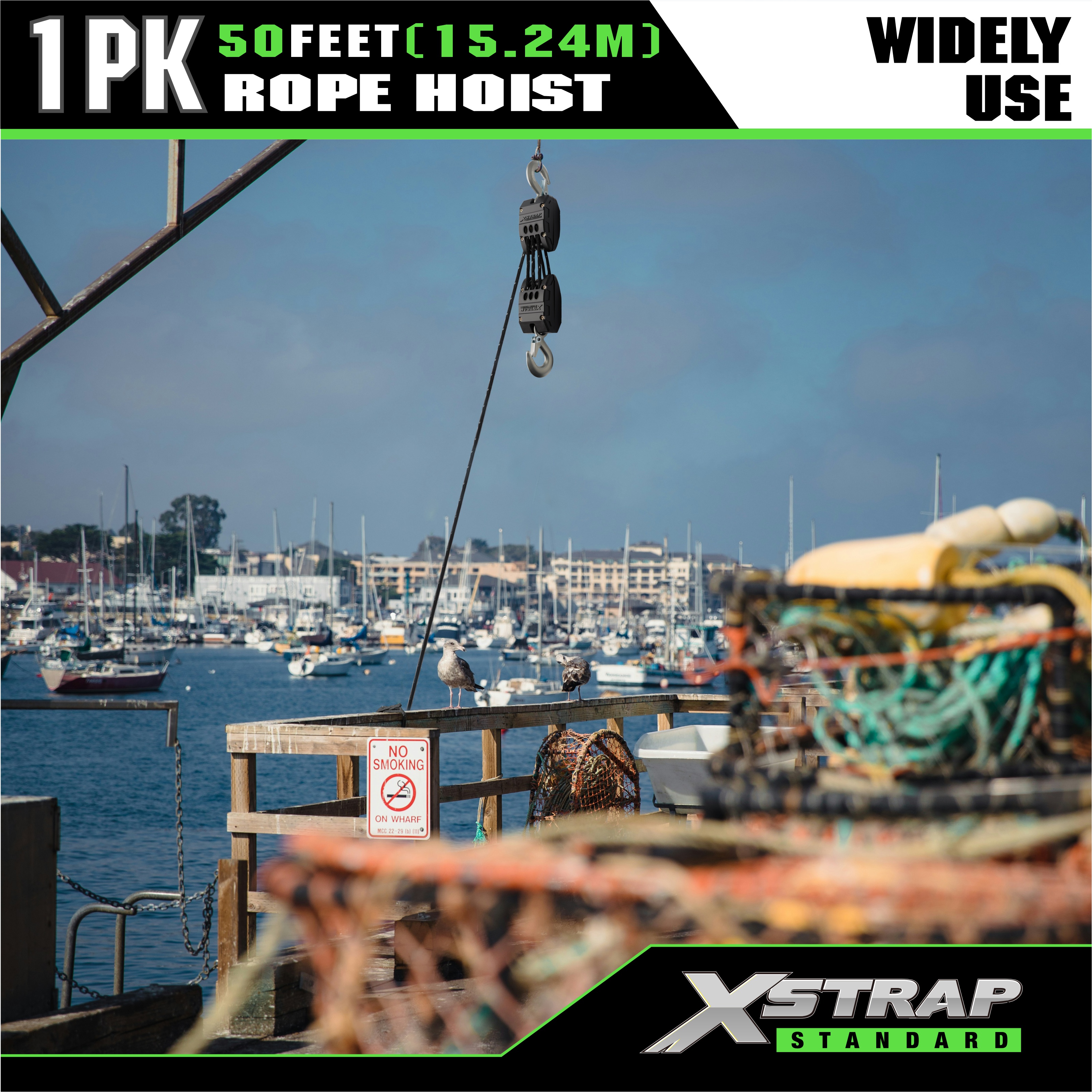 XSTRAP AHLT0003 Sistem de scripete de ridicare cu cablu negru 1000LB