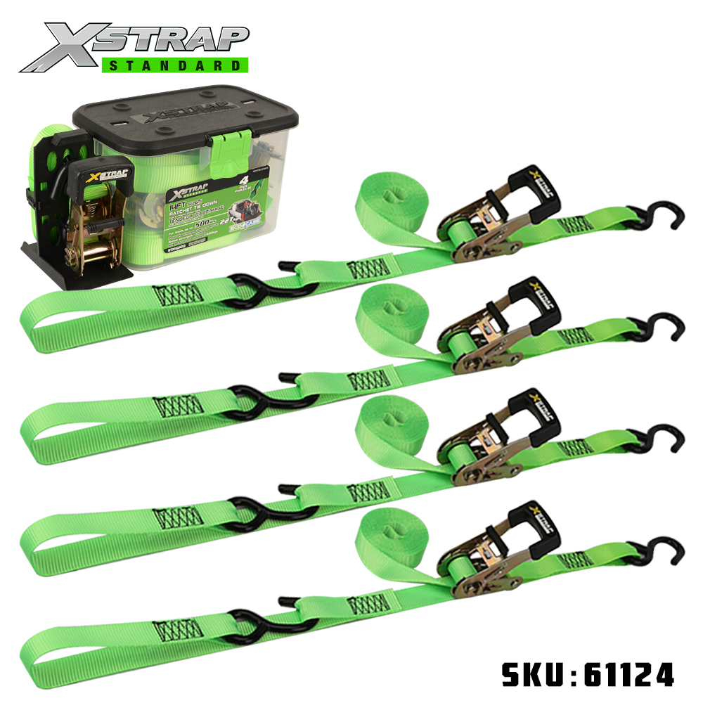 Xstrap 61124 1” x 14’ 4PK Curele de fixare cu clichet cu buclă moale SWL de 500 lb