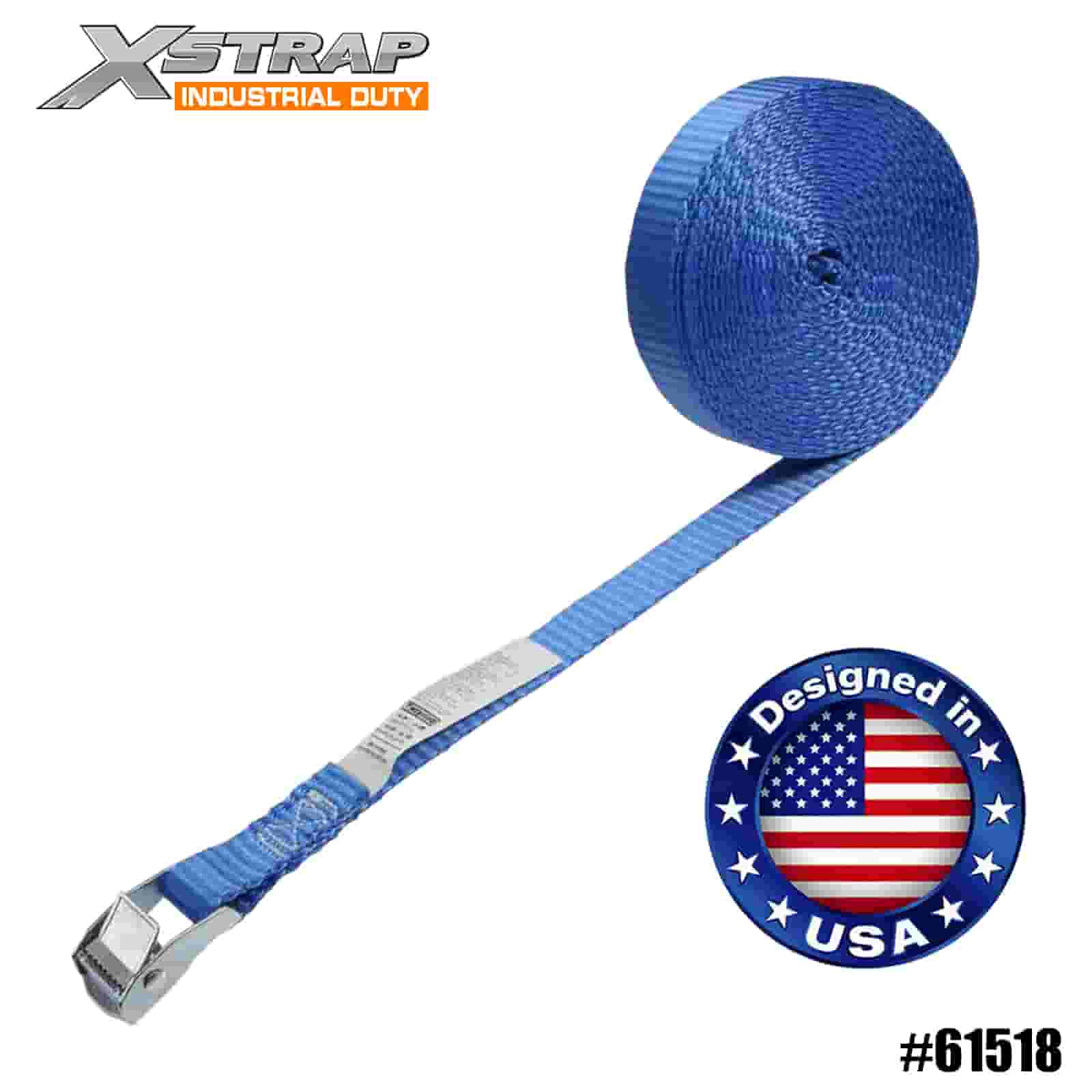 Xstrap 61518 Curea albastră cu cataramă fără sfârșit de 1” x 15 pi, 166 lb SWL