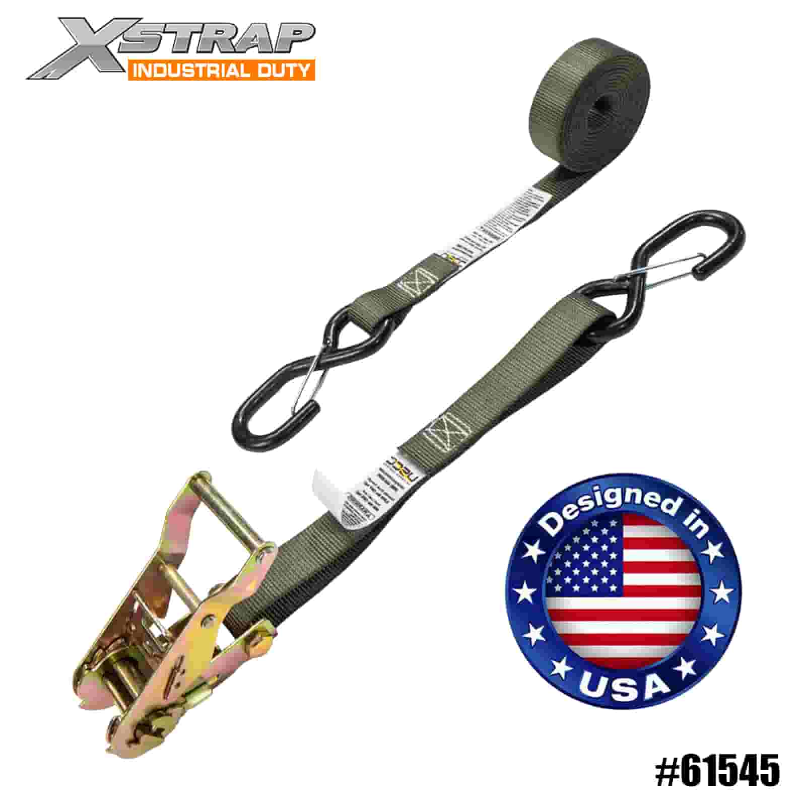 Xstrap 61545 4PK 1” x 8’ Curea cu clichet cu cârlige S de siguranță acoperite cu vinil 833 lb SWL